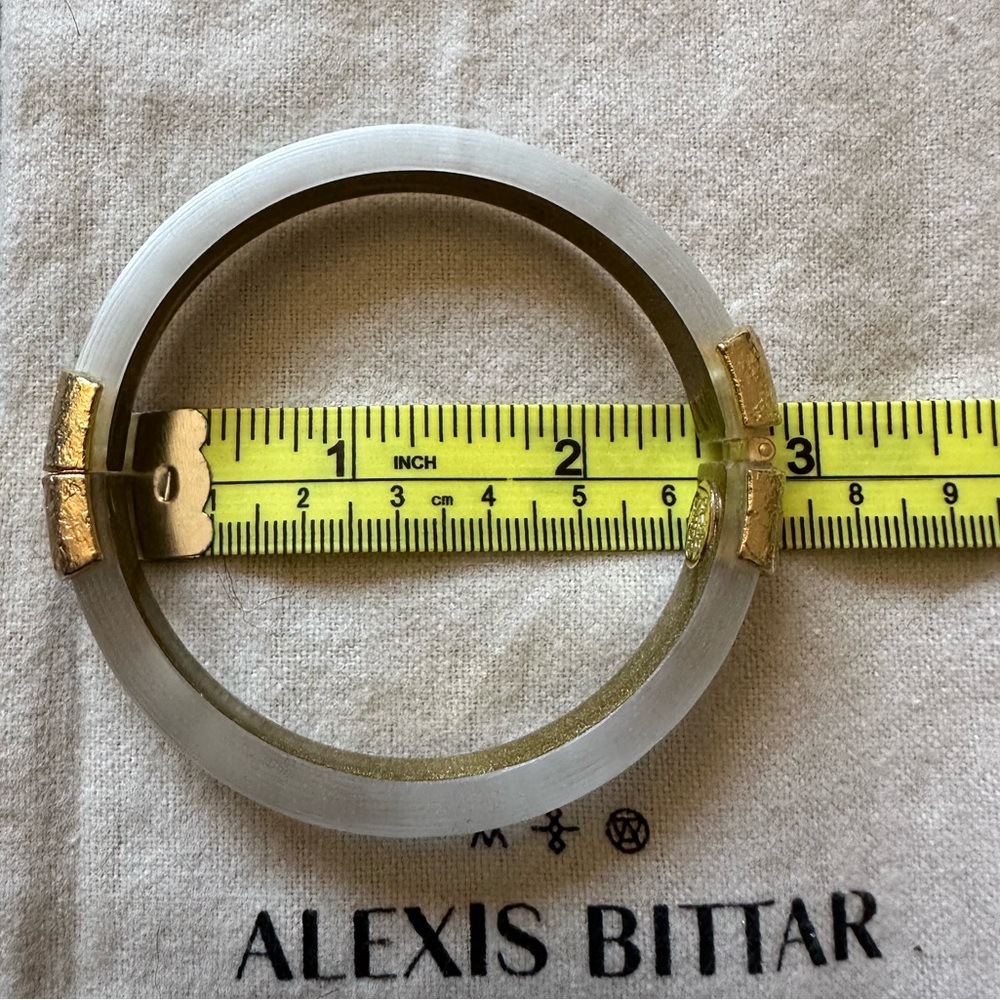 Alexis Bittar Lucite Silver Bangle - Picture 2 of 4